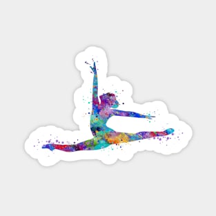 Girl Gymnastics Twine Watercolor Sport Gift Sticker